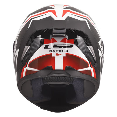 ŠALMAS LS2 FF820 RAPID III XTREM – BALTA / JUODA / RAUDONA SPALVA