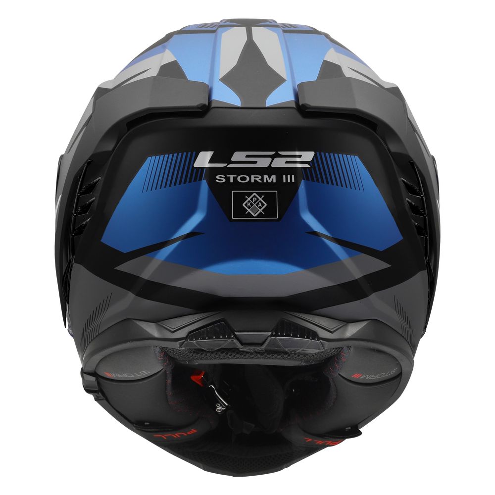 ŠALMAS LS2 FF818 STORM III KOMAI – JUODA / MĖLYNA SPALVA