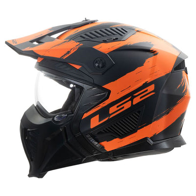 ŠALMAS LS2 OF606 DRIFTER MUD – MATINIS JUODAS / ORANŽINIS