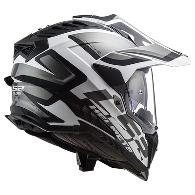 ŠALMAS LS2 MX701 EXPLORER ALTER – MATINĖ JUODA BALTA SPALVA