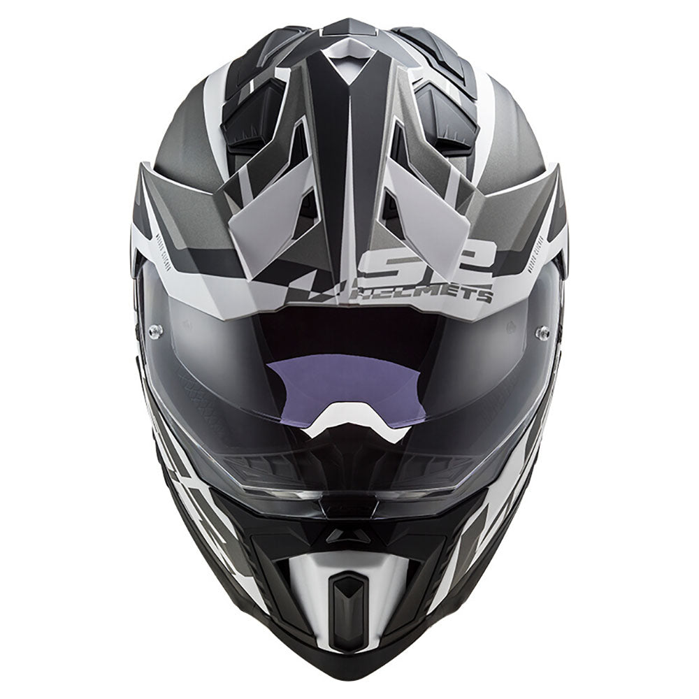 ŠALMAS LS2 MX701 EXPLORER ALTER – MATINĖ JUODA BALTA SPALVA
