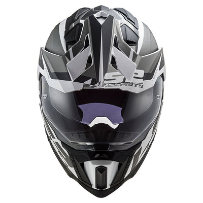 ŠALMAS LS2 MX701 EXPLORER ALTER – MATINĖ JUODA BALTA SPALVA