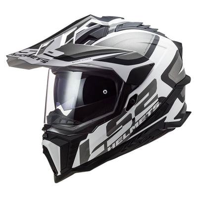 ŠALMAS LS2 MX701 EXPLORER ALTER – MATINĖ JUODA BALTA SPALVA
