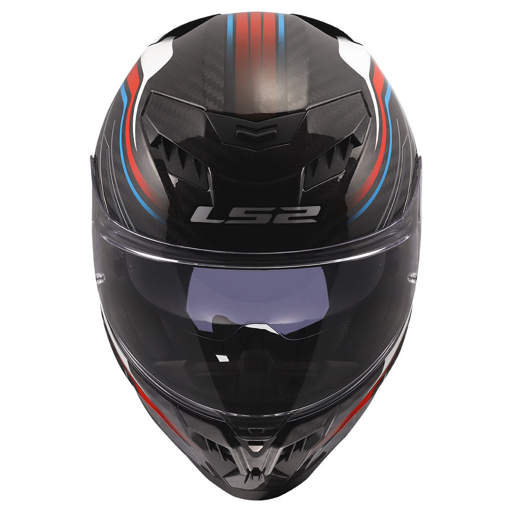 ŠALMAS LS2 FF807 DRAGON SUBIC – BALTA / MĖLYNA / RAUDONA