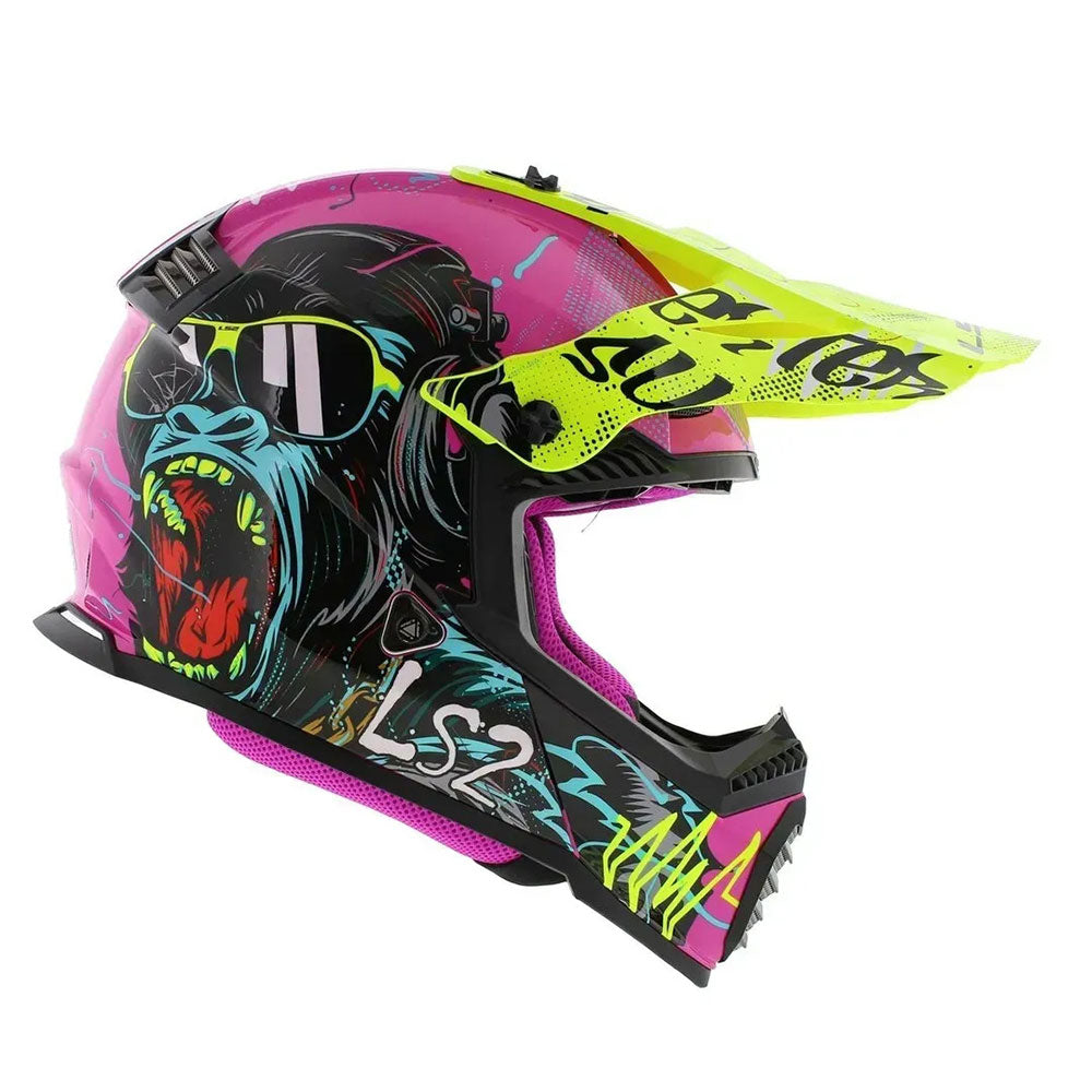 ŠALMAS LS2 MX437 FAST II MINI GORILLA – VIOLETINIS