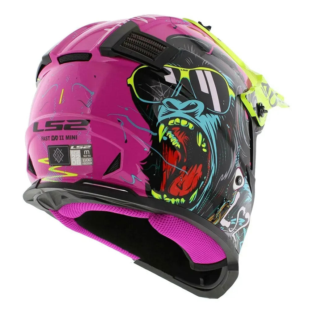 ŠALMAS LS2 MX437 FAST II MINI GORILLA – VIOLETINIS