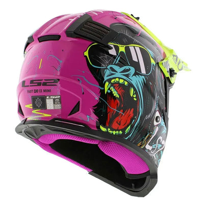 ŠALMAS LS2 MX437 FAST II MINI GORILLA – VIOLETINIS