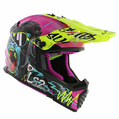 ŠALMAS LS2 MX437 FAST II MINI GORILLA – VIOLETINIS