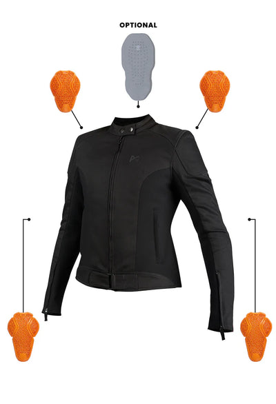 Vasarinė striukė PANDO MOTO LUNA BLACK AAA MOTERIMS – nuotrauka 7