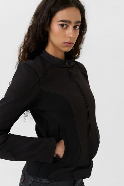 Vasarinė striukė PANDO MOTO LUNA BLACK AAA MOTERIMS – nuotrauka 16