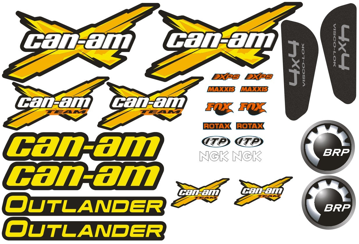 Can-am outlander lipdukų RINKINYS GELTONA SPALVA