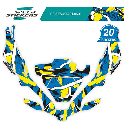 CFMOTO ZFORCE SPORT LIPDUKAI geometric YELLOW BLUE – nuotrauka 2