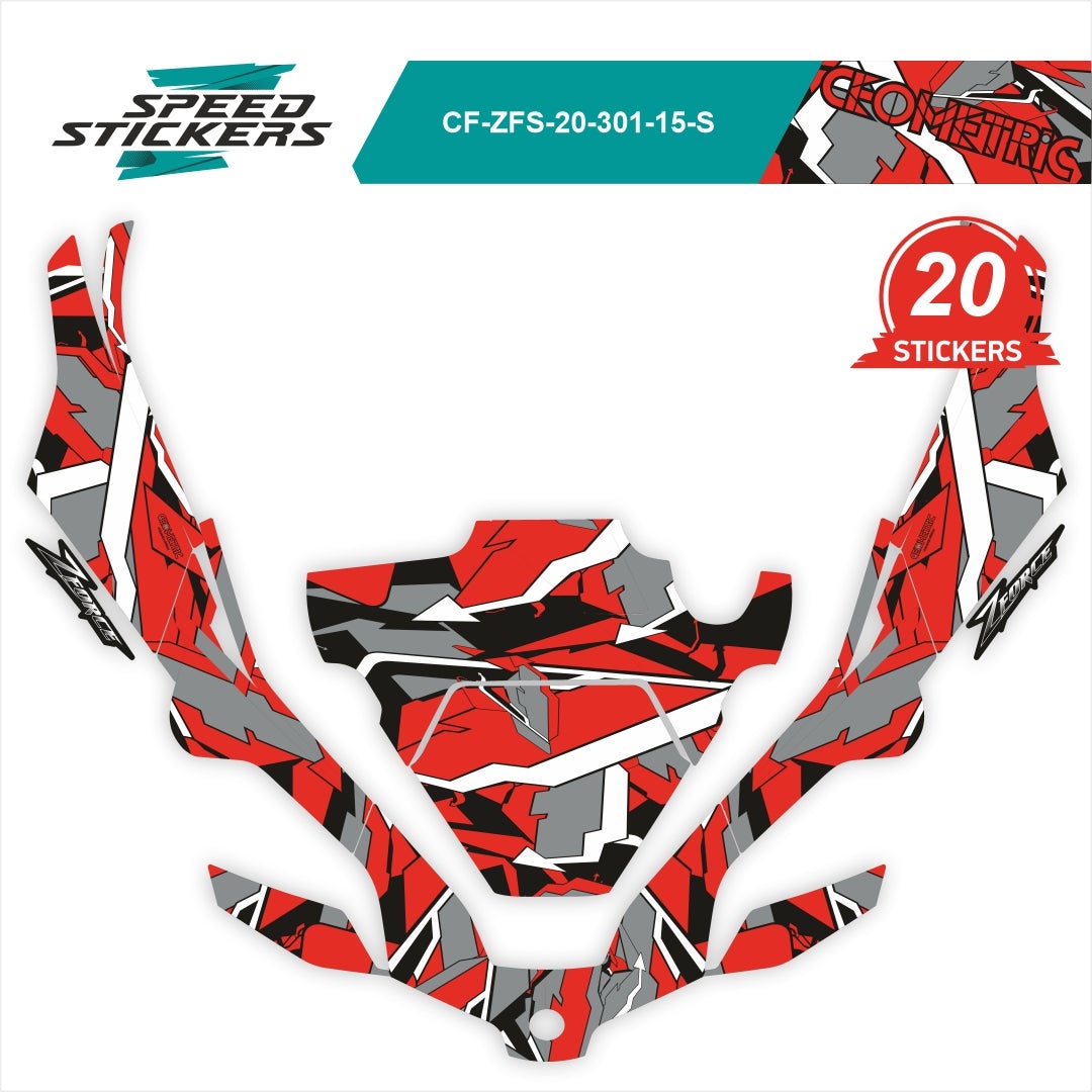 CFMOTO ZFORCE SPORT LIPDUKAI geometric RED – nuotrauka 2