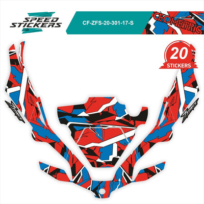 CFMOTO ZFORCE SPORT LIPDUKAI geometric RED BLUE – nuotrauka 2