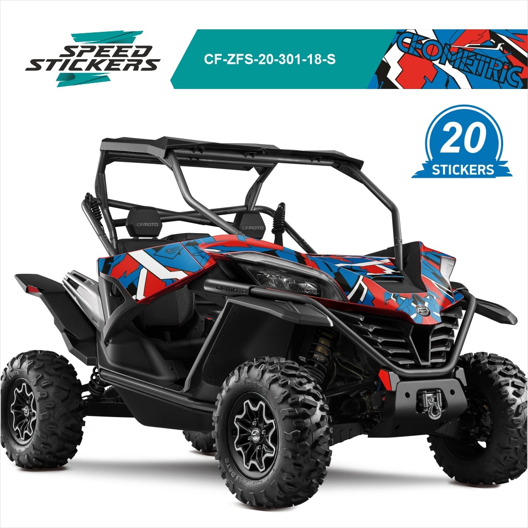 CFMOTO ZFORCE SPORT LIPDUKAI geometric BLUE RED