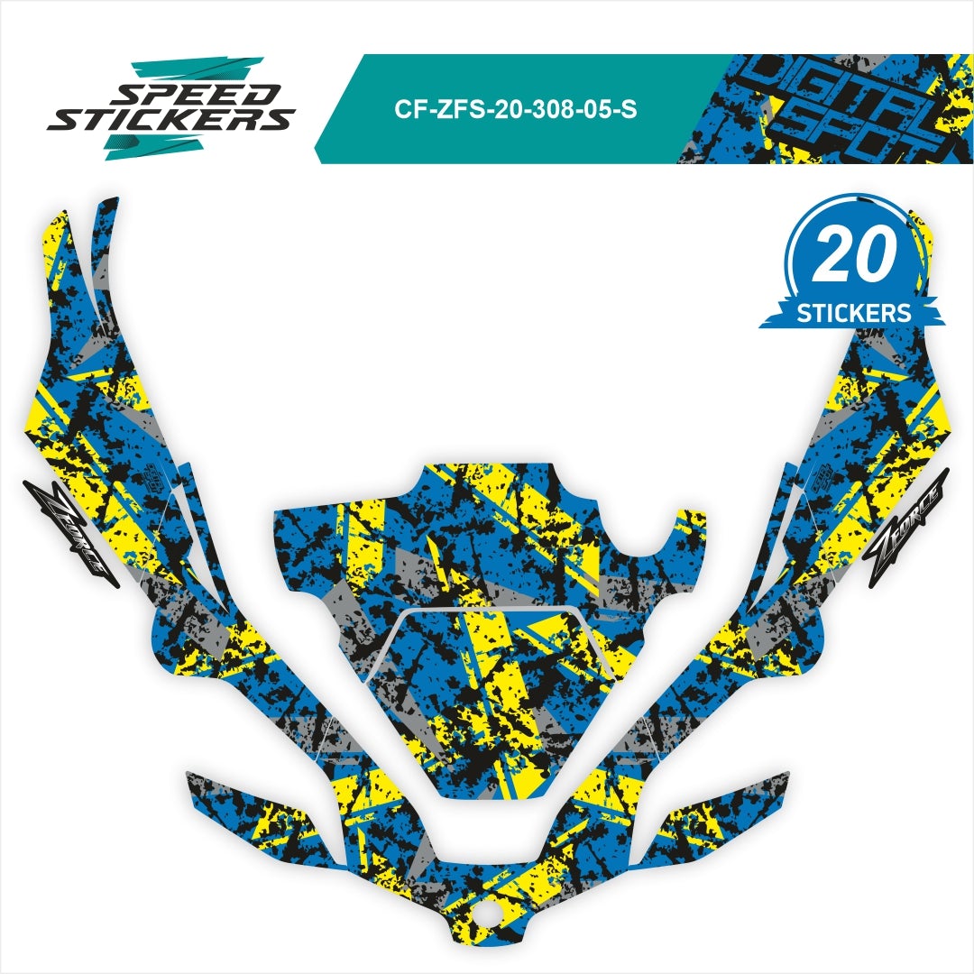 CFMOTO ZFORCE SPORT LIPDUKAI DIGITAL SPOT YELLOW BLUE – nuotrauka 2