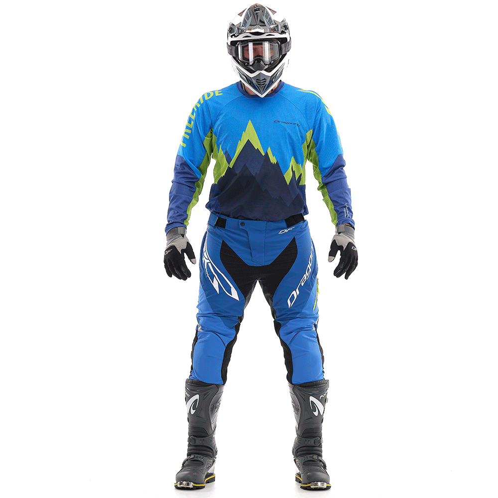 Motokroso kelnės dragonfly ENDURO FREERIDE mėlynos/ GELTONOS UNISEX – nuotrauka 5