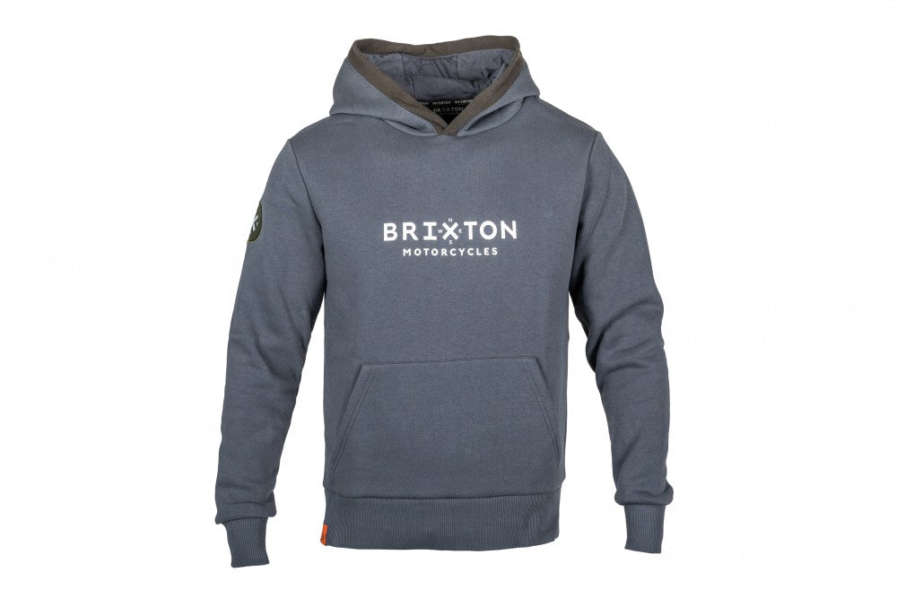 Džemperis BRIXTON SU kapišonu SKULL timberwolf PILKAS