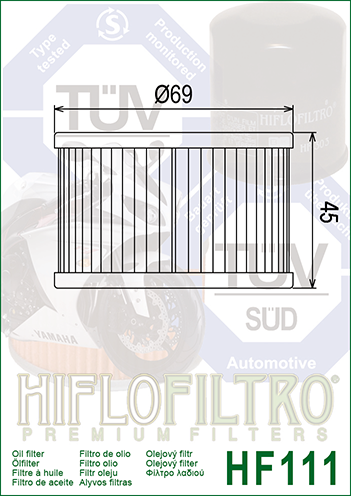 Alyvos-tepalų FILTRAS HIFLO HF111 HONDA – nuotrauka 2