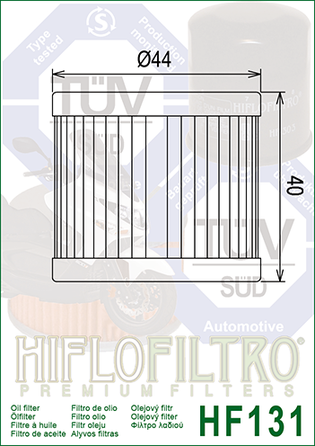 Alyvos-tepalų FILTRAS HIFLO HF131 suzuki, HYOSUNG – nuotrauka 2