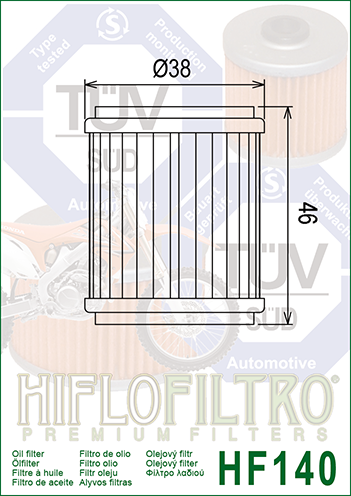 Alyvos-tepalų FILTRAS HIFLO HF140 yamaha, husqvarna, GAS gas, FANTIC – nuotrauka 2