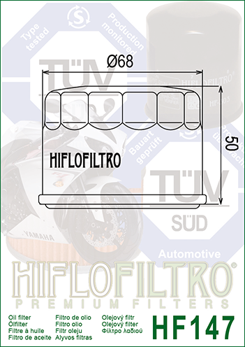 Alyvos-tepalų FILTRAS HIFLO HF147 kymco, YAMAHA – nuotrauka 2