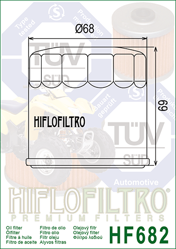 Alyvos-tepalų FILTRAS HIFLO HF682 goes, hyosung, CFMOTO – nuotrauka 2