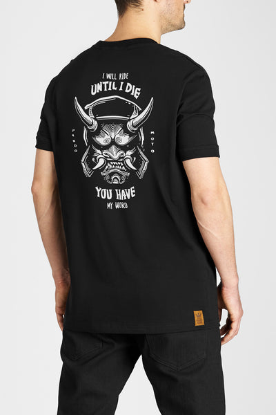 Marškinėliai PANDO MOTO MIKE TILL DIE JUODI UNISEX – nuotrauka 3