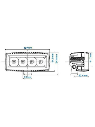 AURORA LED 4" (10,1CM) "single row" SERIJOS LED žibintas 20W FLOOD – nuotrauka 2