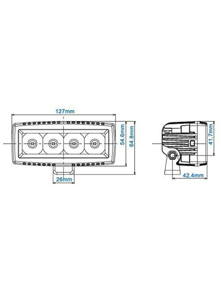 AURORA LED 4" (10,1CM) "single row" SERIJOS LED žibintas 20W FLOOD – nuotrauka 2