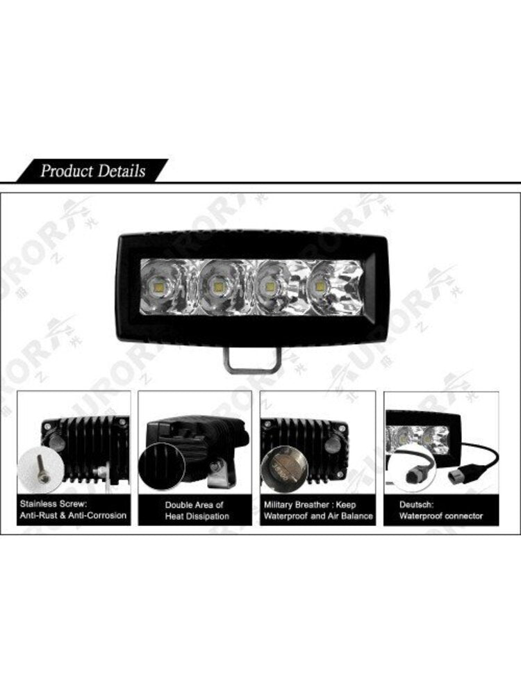 AURORA LED 4" (10,1CM) "single row" SERIJOS LED žibintas 20W FLOOD – nuotrauka 4