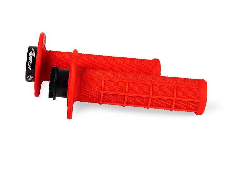 RTECH BETA motociklų guminės rankenėlės lock-on RAUDONOS