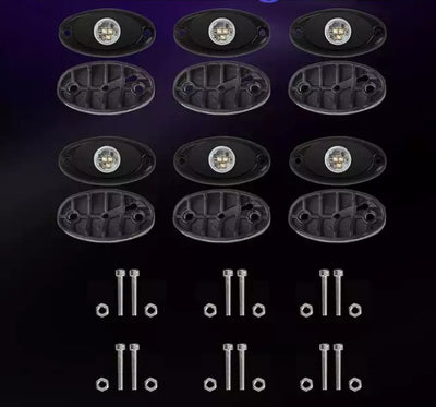LED šviesų RINKINYS SUPER BRIGHT 4 PODS RGB LED – nuotrauka 2