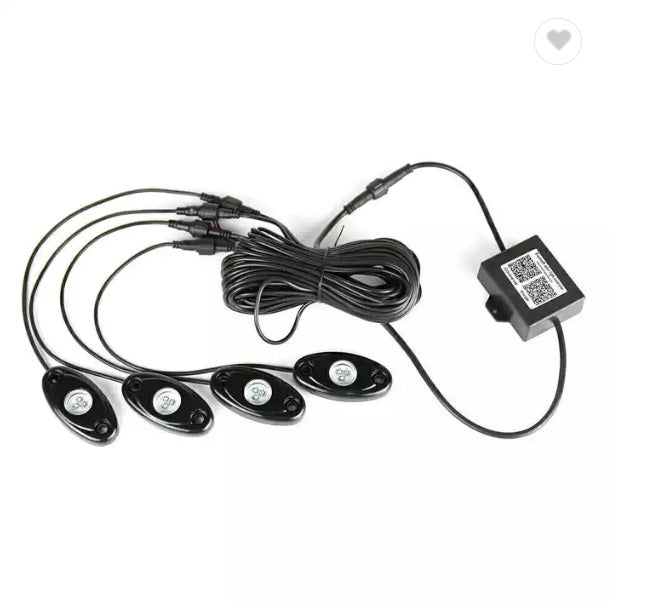 LED šviesų RINKINYS SUPER BRIGHT 4 PODS RGB LED