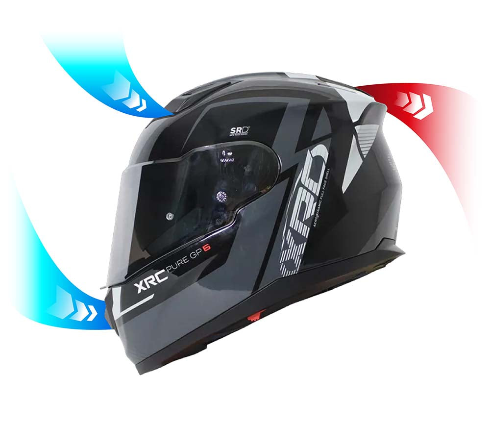 Šalmas XRC PURE GP 6 JUODAS/PILKAS