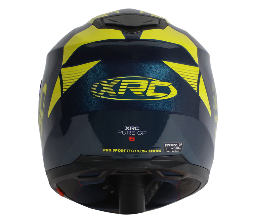 Šalmas XRC PURE GP 6 MĖLYNAS/GELTONAS FLUO 