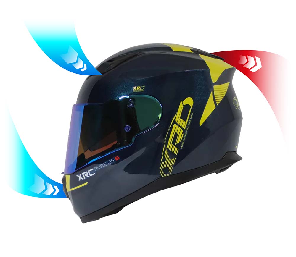 Šalmas XRC PURE GP 6 MĖLYNAS/GELTONAS FLUO 
