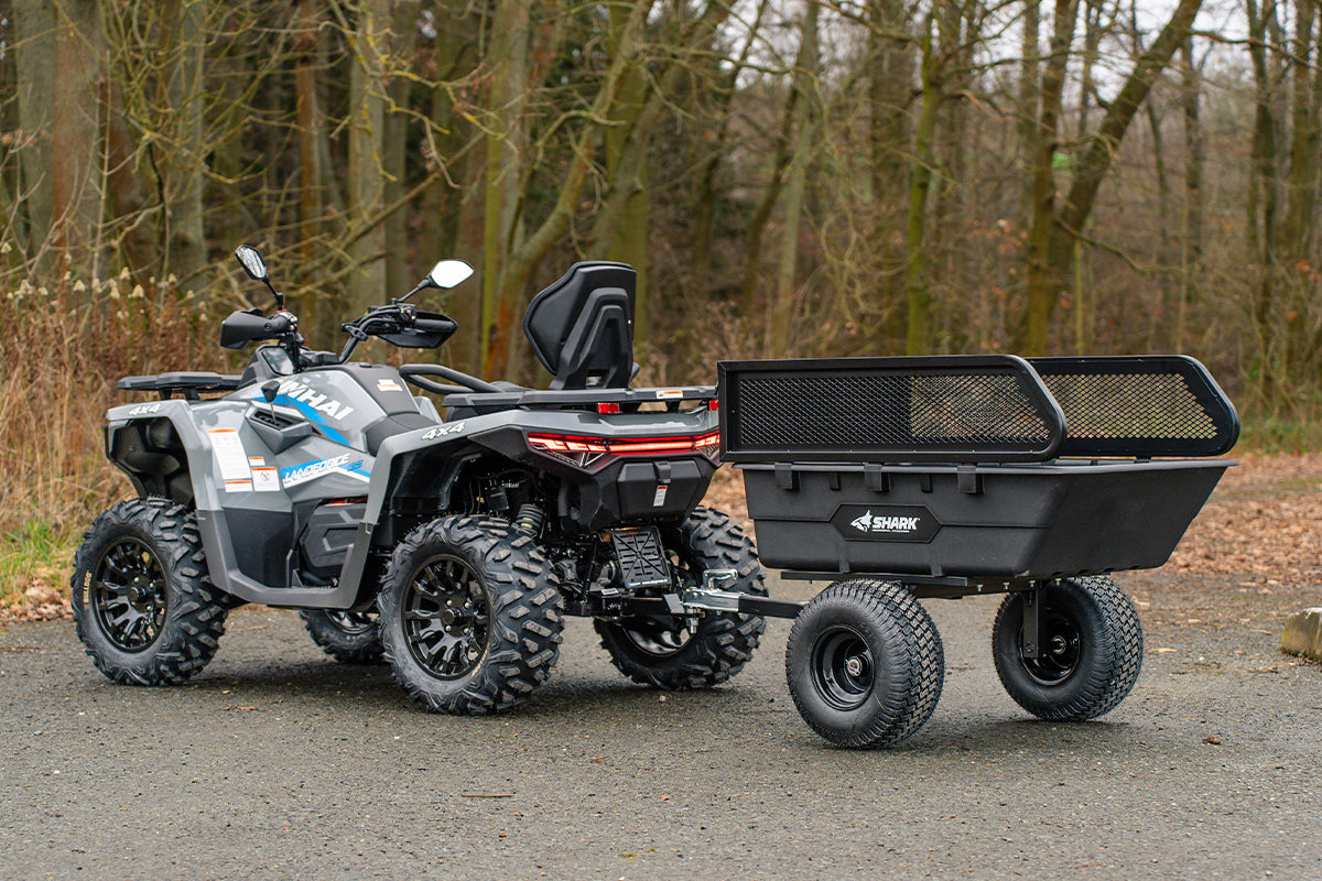 PRIEKABA SHARK ATV TRAILER GARDEN 300S SU paaukštinimais JUODA – nuotrauka 8