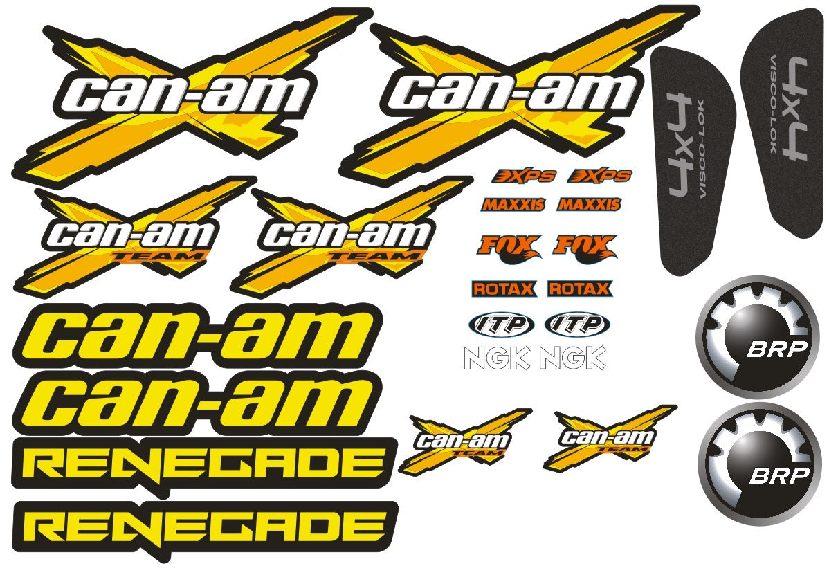 Can-am RENEGADE lipdukų RINKINYS GELTONA SPALVA