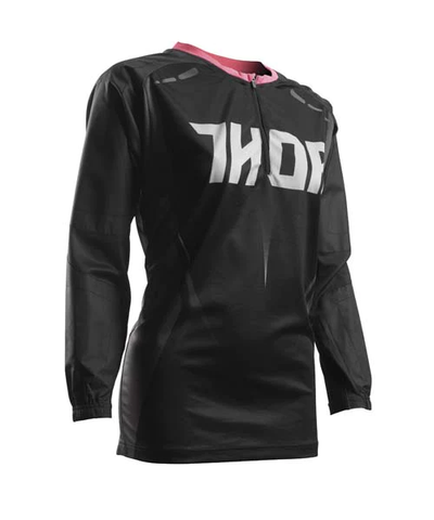 Marškinėliai THOR TERRAIN CONTOUR S7 MOTERIMS juoda/ rožinė