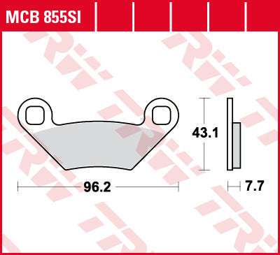 Stabdžių trinkelės (kaladėlės) TRW MCB855SI POLARIS – nuotrauka 2