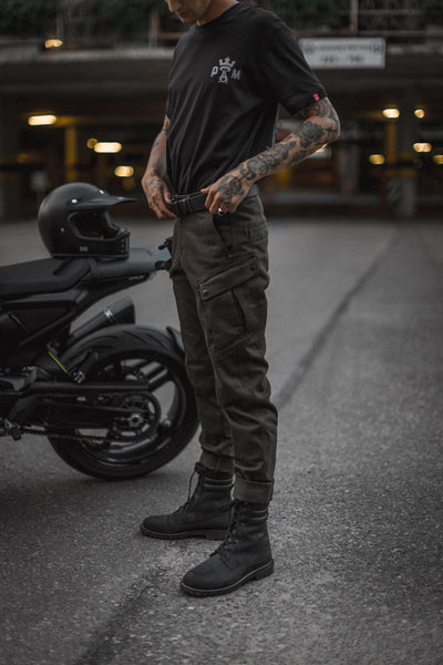 MOTO džinsai PANDO MOTO MARK KEV 02 VYRAMS CHAKI – nuotrauka 6