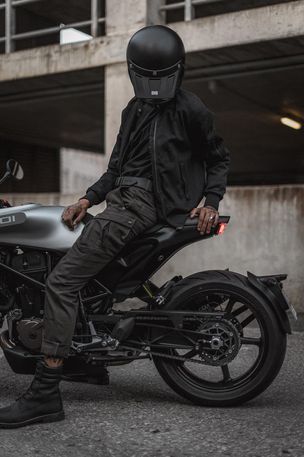 MOTO džinsai PANDO MOTO MARK KEV 02 VYRAMS CHAKI – nuotrauka 7